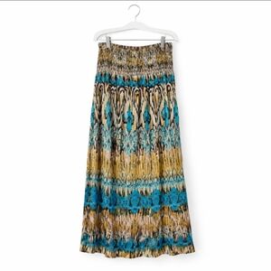 Cato Blue Green Sequin Boho Plus Size Strapless Dress Sz 26/28